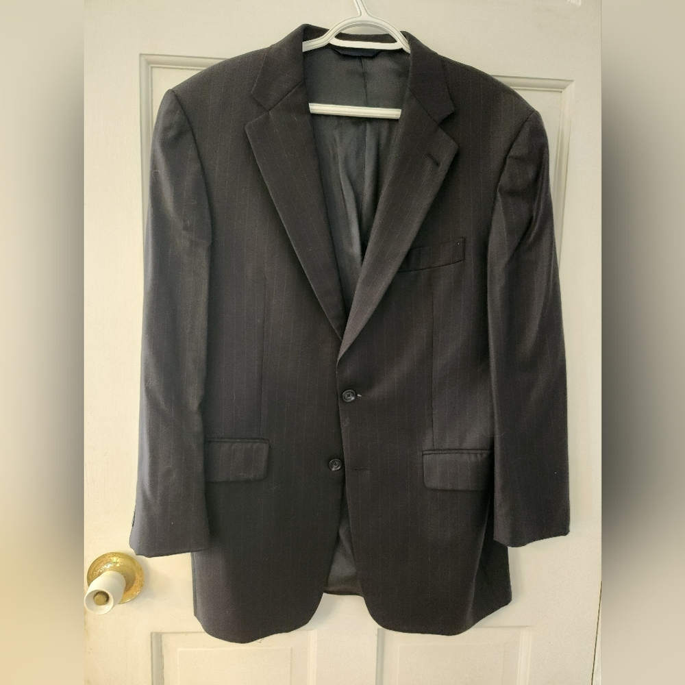 Burberry Derk Grey Pencil-Striped Suit Jacket Size 38 reg